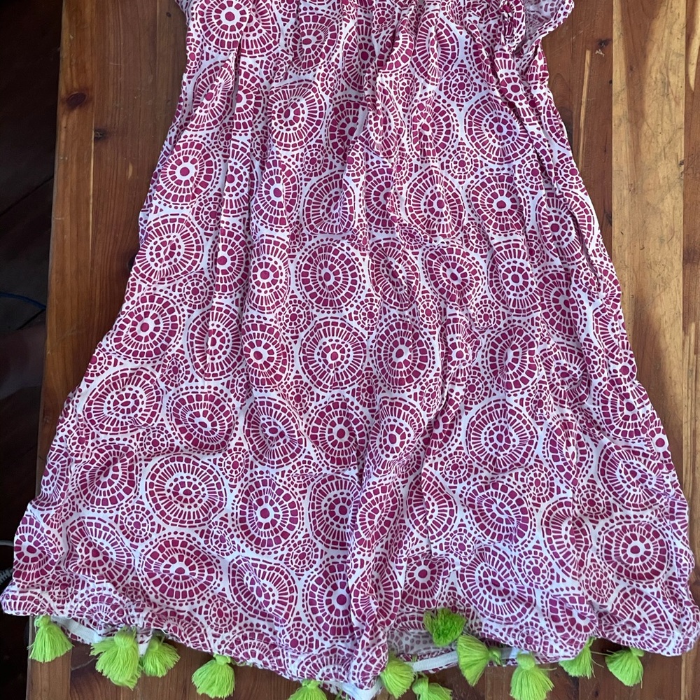 Girls dress with bottom tassel